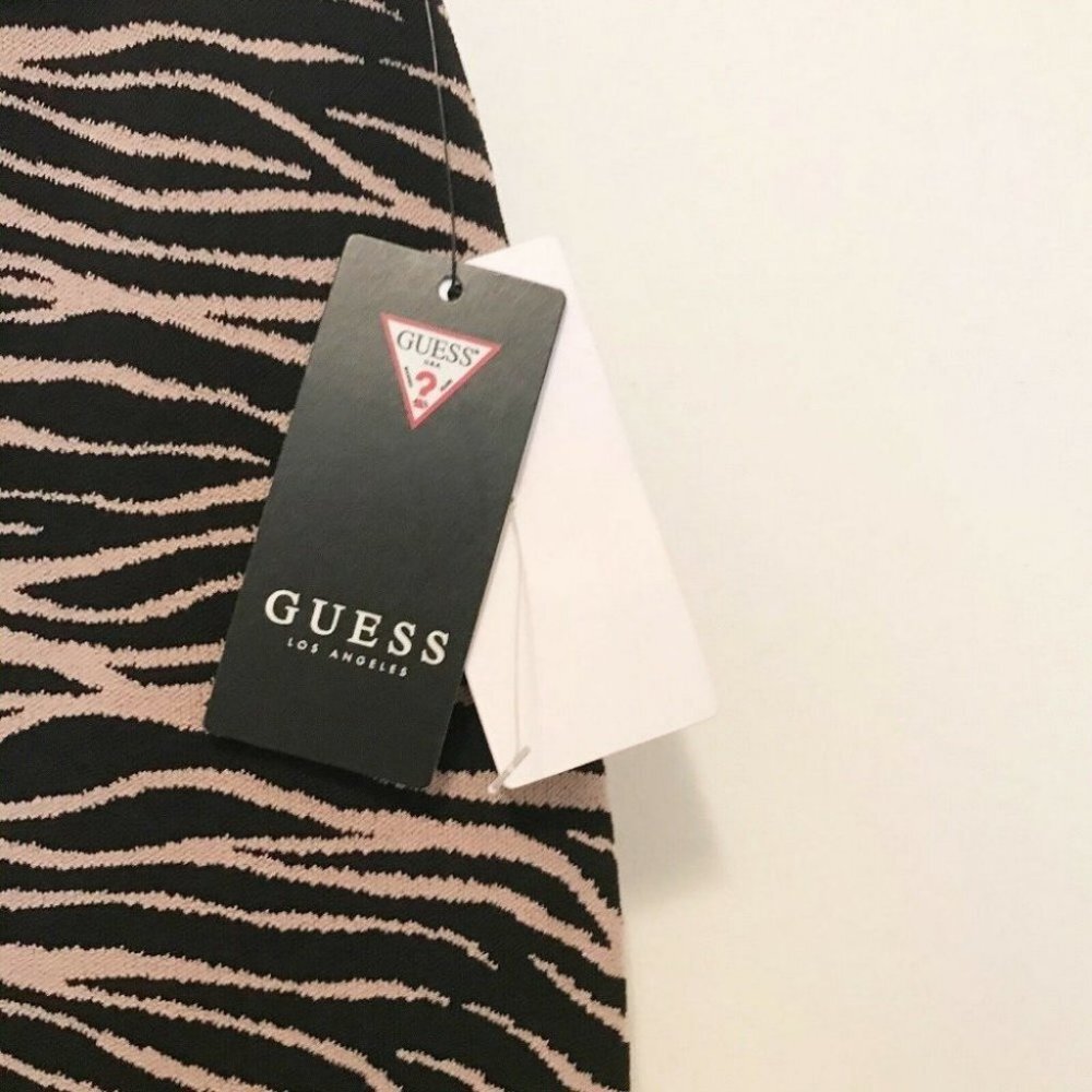 GUESS Animal Print Kingdom Stripe Jacquard Mirage Super Stretch Knit skirt New - Picture 7 of 11